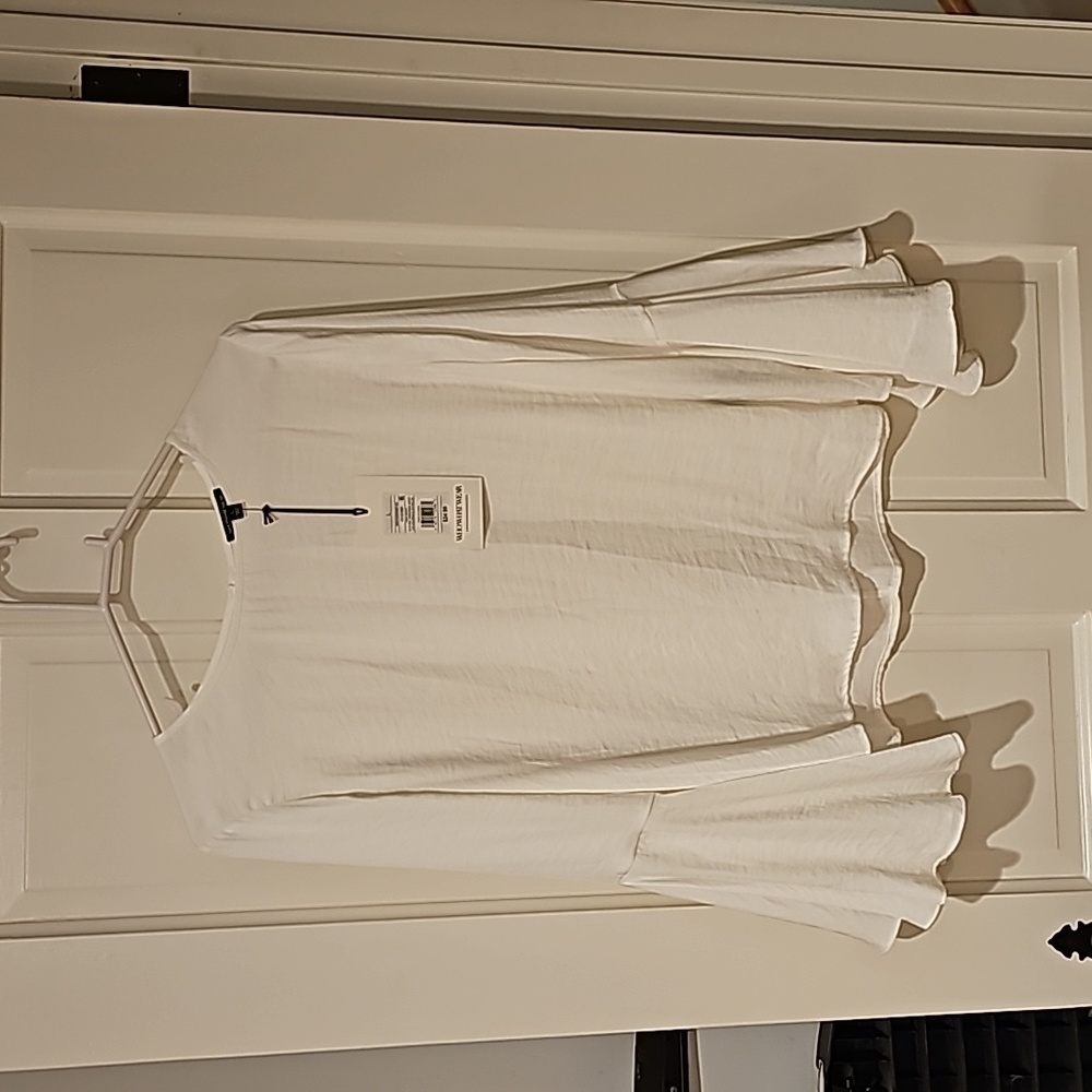 Who What Wear, White Long Sleeves Shirt, Size L